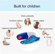 Inlegzoli ortopedici per bambini con forma correttiva a O/X - per piede piatto per alleviare il dolore - camminare (S) .