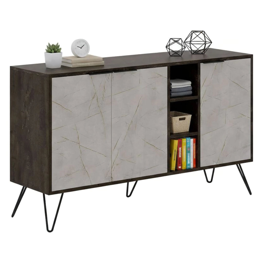 Madia Arlene, Credenza 4 Ripiani, 142x36x83h cm Beige