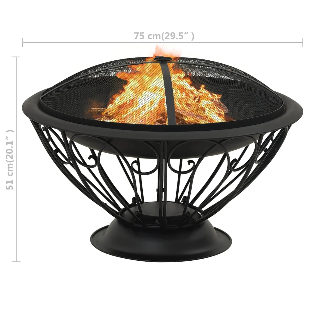 Braciere con attizzatoio 75 cm XXL acciaio 02_0006015