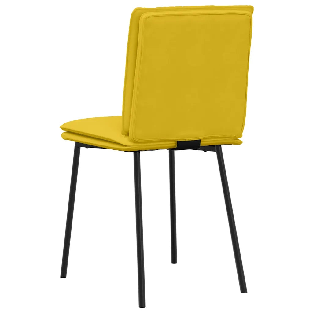vidaXL Sedie da Pranzo 2 pz Gialle in Velluto