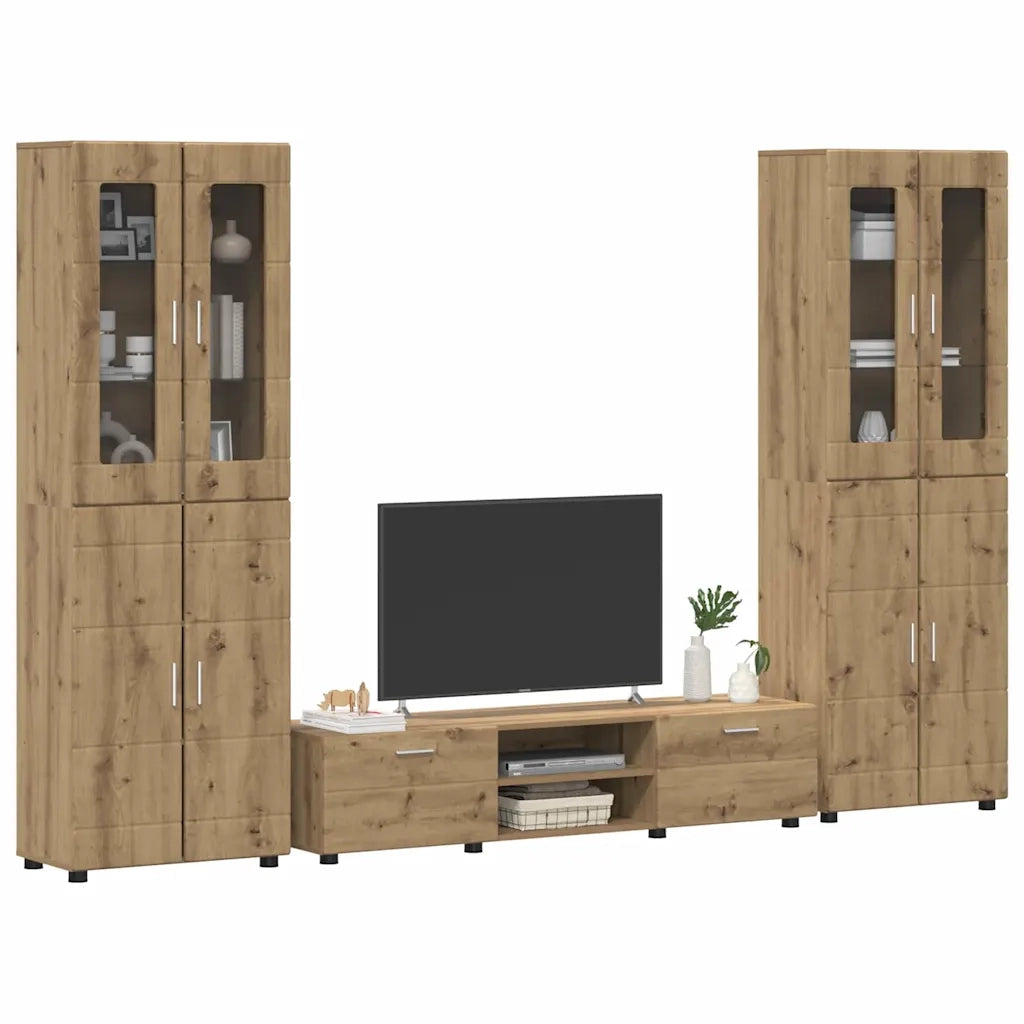 Set mobile TV FLORIN 3 pcs Rovere artigianale Legno multistrato