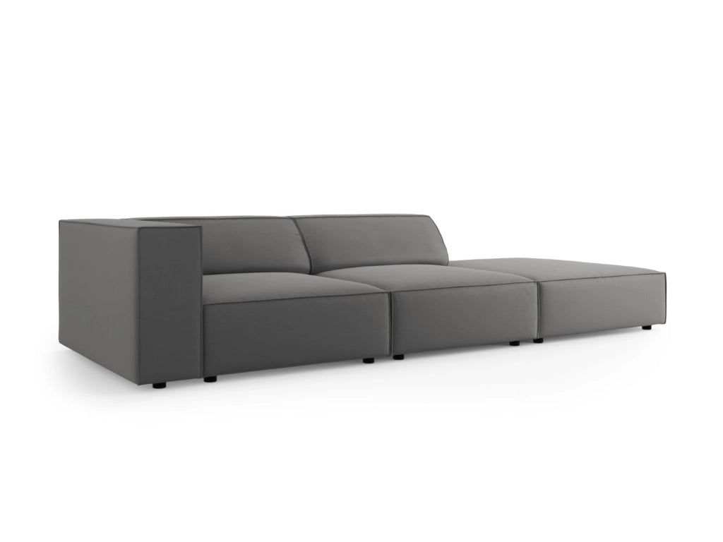 Cosmopolitan Design - Divano destro "Arendal" 4 posti in velluto cemento 