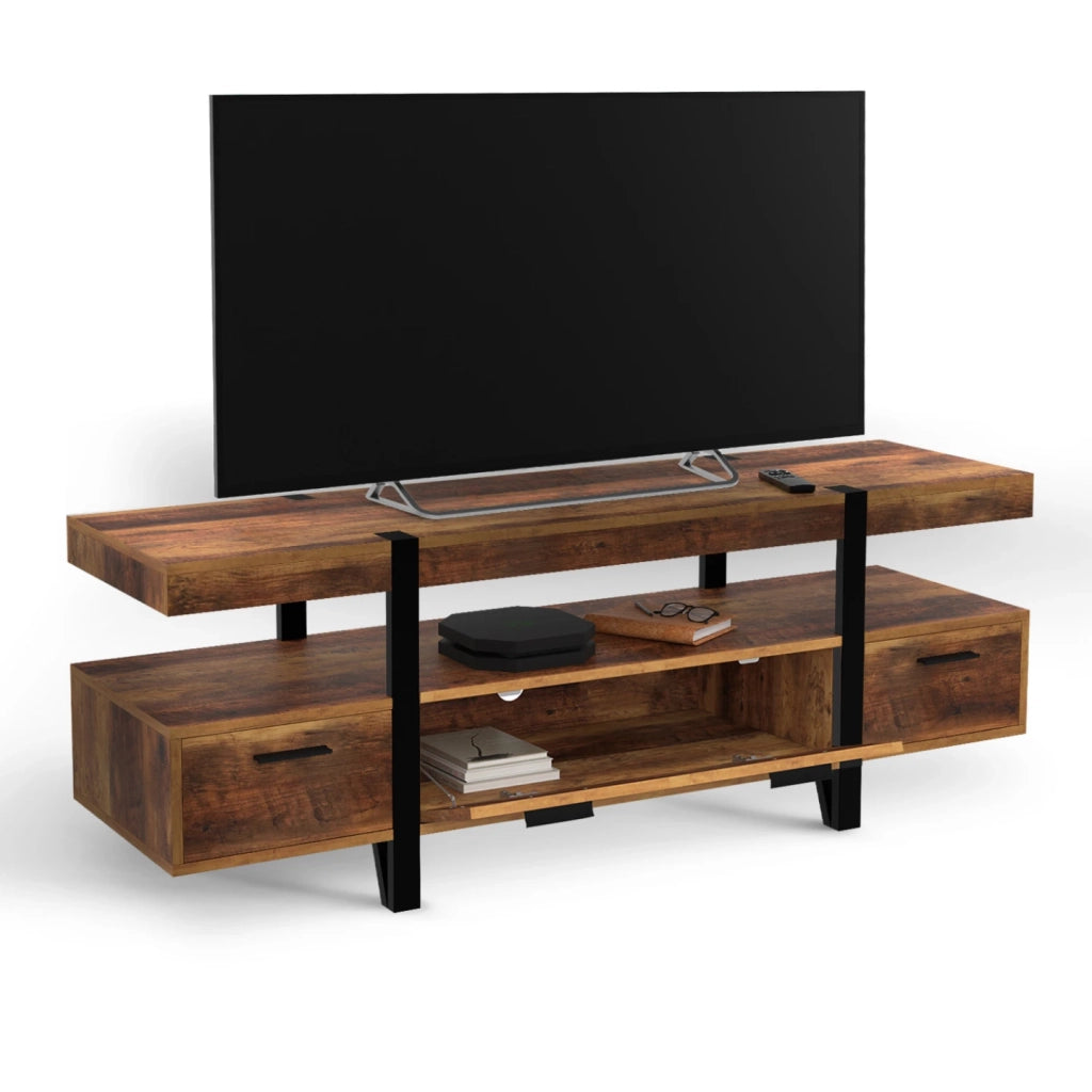 IDMarket - AUSTRIA Soporte de TV con cajones de madera, patas de pino 140 cm