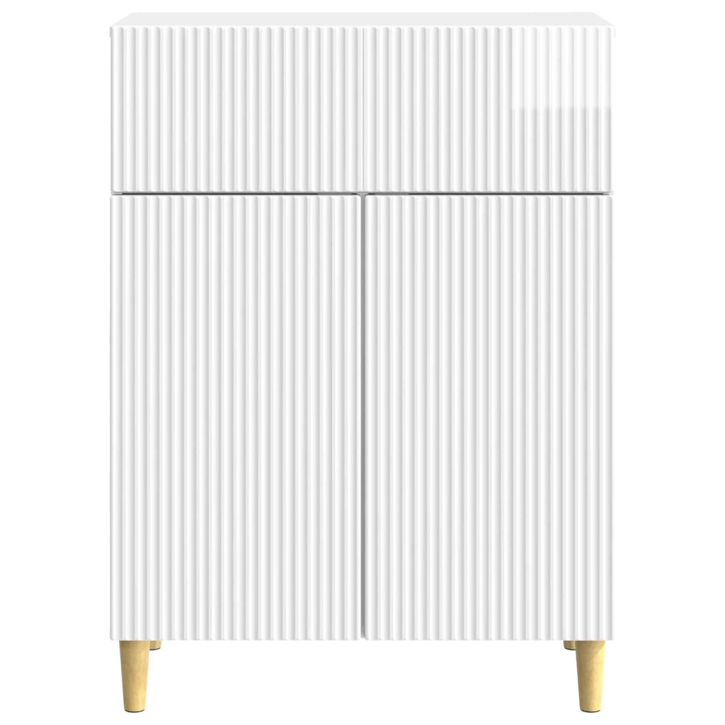 Credenza Bianco Lucido 66 x 34,5 x 90 cm Legno ingegnerizzato