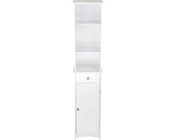 Cassa d'armadio per bagno - Cassette per bagno altezza - Armadietto per bagno a colonnina - Mobili per bagno - Bianco - 34 x 23 x 165 cm