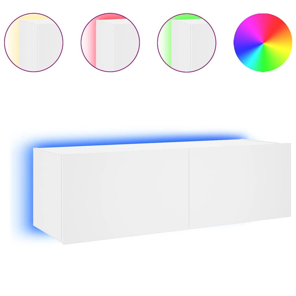 Mobile TV a Parete con Luci LED Bianco 100x35x31 cmcod mxl 110173