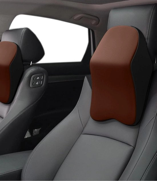Supporto Cervicale per Auto con Memoria, Cuscino per Auto Comfortevole e Respirante, Cuscino Auto Riscaldabile con Memoria (Nera)