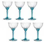 Set 6 Calici Champagne in Vetro Florian Lucent Blue 24 cl Rocco Bormioli
