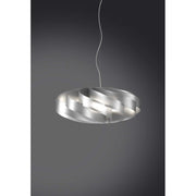Lampadario a sospensione Flat 3 luci argento 70x70xh.34 cm