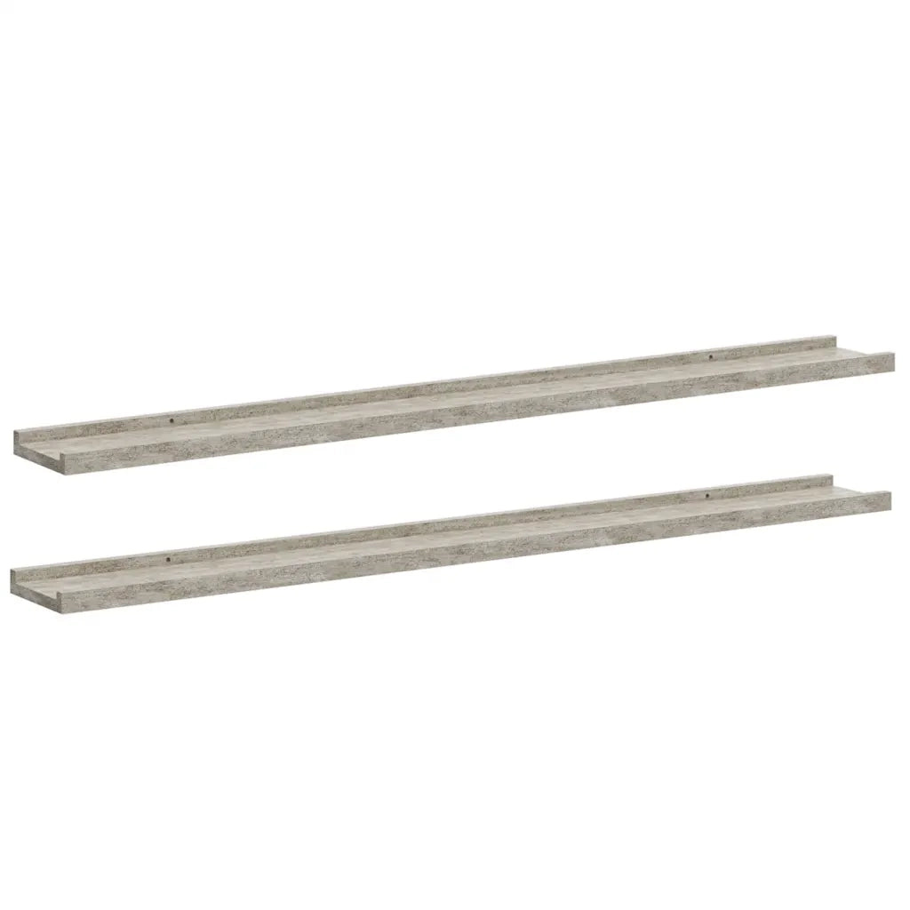 Mensole da Parete 2 pz Grigio Cemento 100x9x3 cm 326702