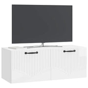 Mobile TV da Muro | Armadietto TV | Mobile Porta TV Bianco Lucido 78,5 x 31 x 30 cm