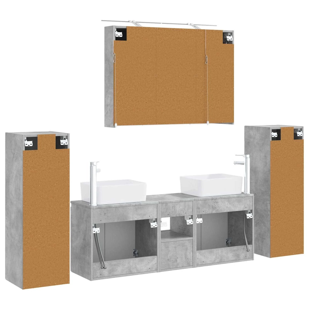 Set di mobili per il bagno 6 pcs Grigio Cemento 3407162