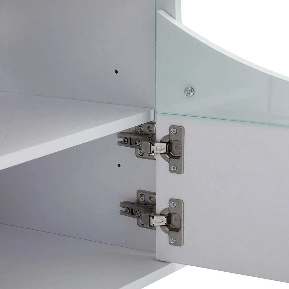 Mobile TV curvo - Xylo - 175x38x51cm vetro temperato LED bianco