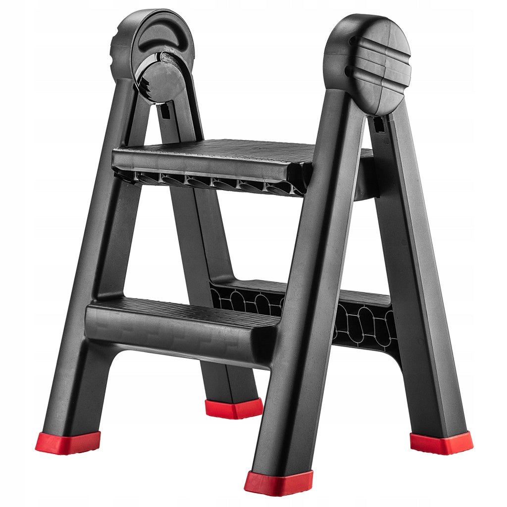 KADAX Sgabello da cucina pieghevole con scaletta, portata 150 kg, piattaforma con gradini da 63 cm