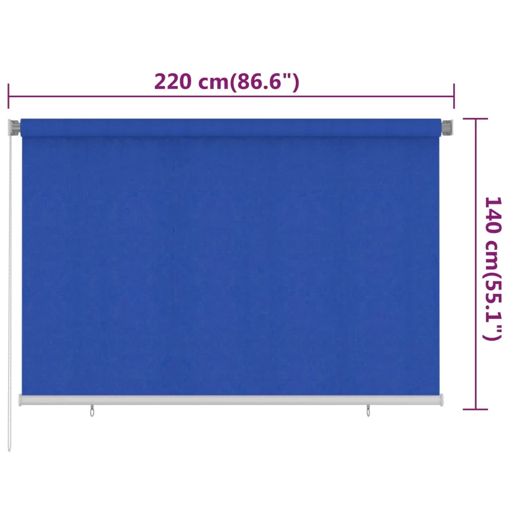 Tenda a Rullo per Esterni 225(L)x140(A) cm Blu HDPE 312843