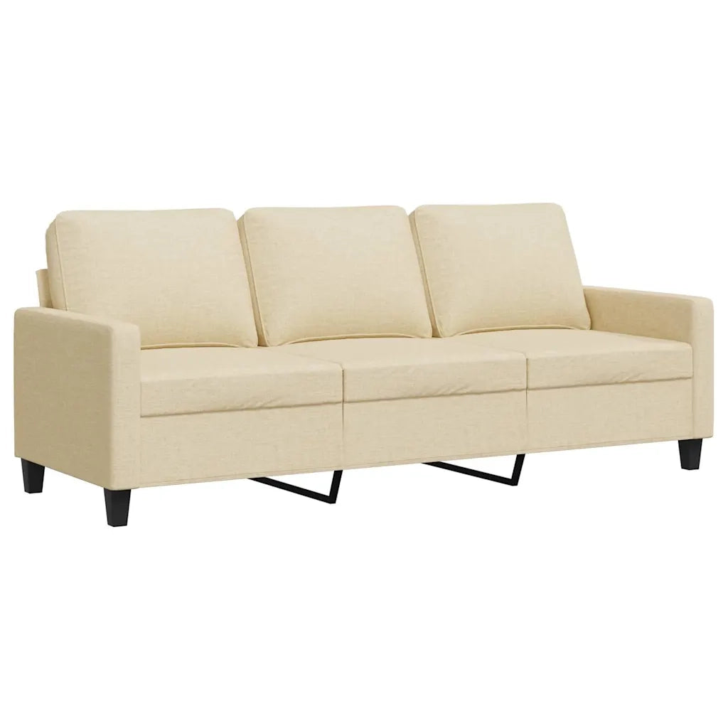 Divano a 3 Posti Crema 180 cm in Tessutocod mxl 83486