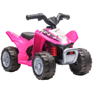 Quad Elettrico per Bambini licenza ufficiale HONDA con Luci LED Clacson e Pedale Rosa