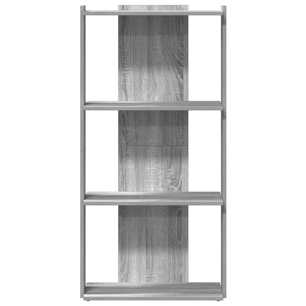 Libreria 3 Ripiani Grigio Sonoma 60x30x120cm Legno Multistrato