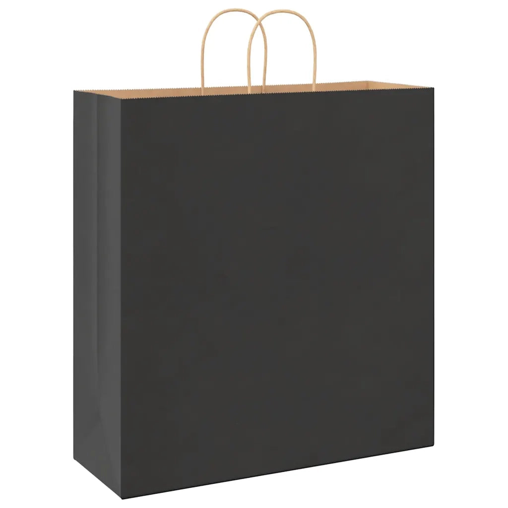 vidaXL Sacchetti di Carta 250 pz con Manici Neri 45x17x48 cm