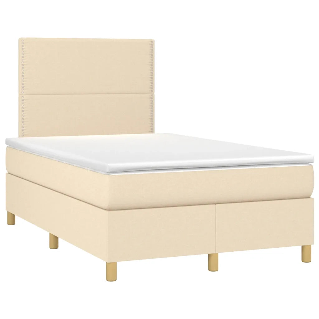 Letto a Molle con Materasso e LED Crema 120x190 cm in Tessutocod mxl 91397