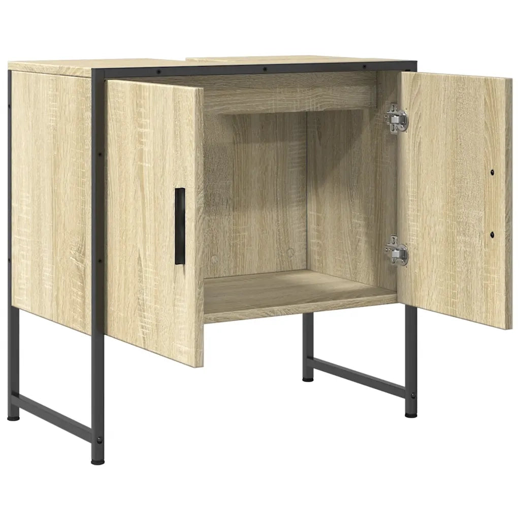 Mobile bagno compatto di design con spazio contenitivo ottimizzato 60 x 33 x 60 cm legno di rovere Sonoma 02_0049451