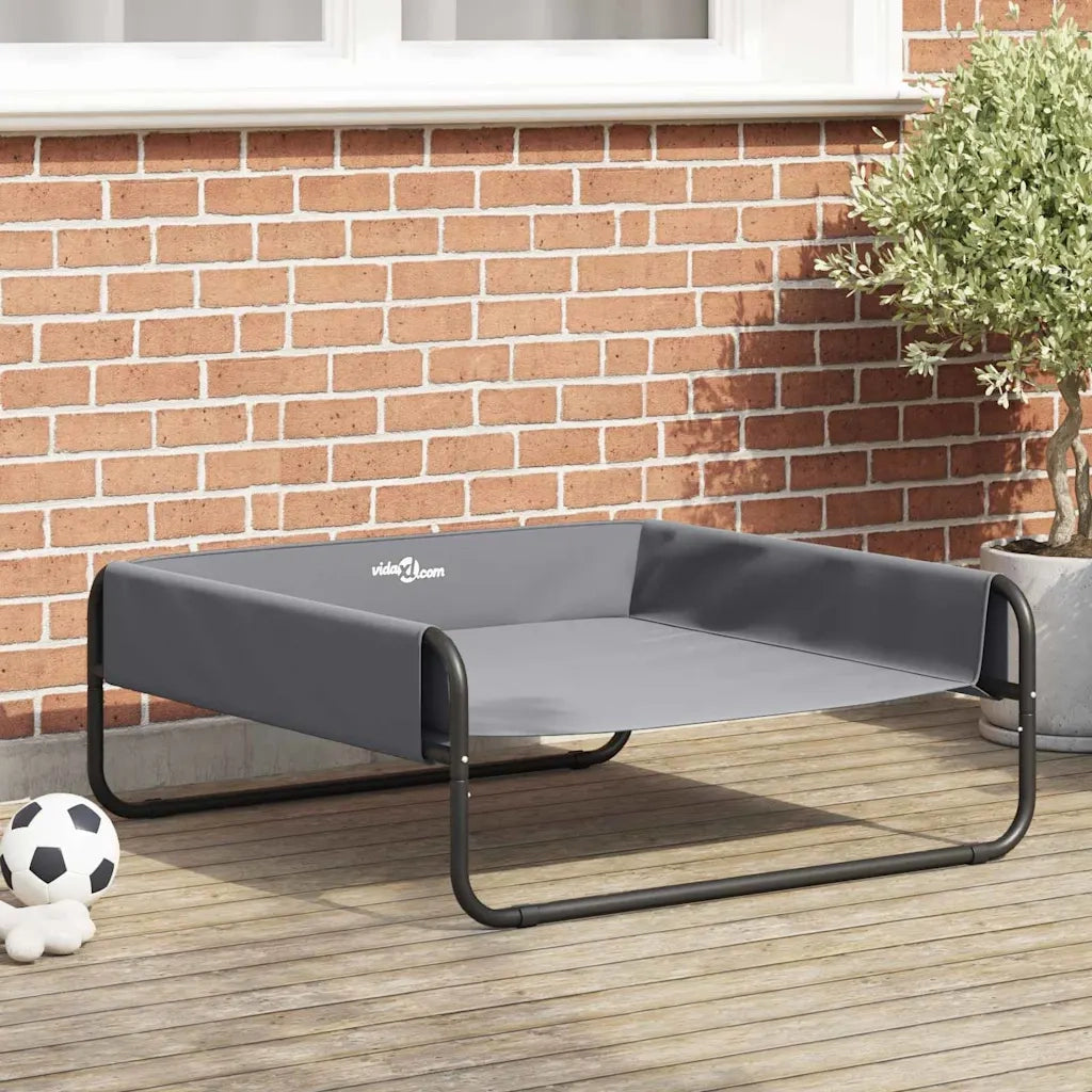 Letto per Cani Grigio chiaro 85 x 85 x 33 cm Acciaio 42008210