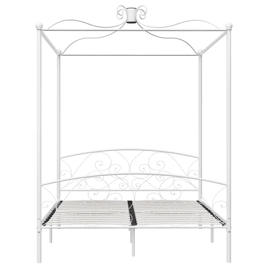Letto a Baldacchino Bianco in Metallo 180x200 cm cod mxl 60217