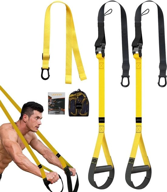 Kit di allenamento per la forza con cintura di resistenza per esercizi a casa, guaina per manubri, guida di allenamento, ideale per allenarsi in casa, all'aperto e durante i viaggi.