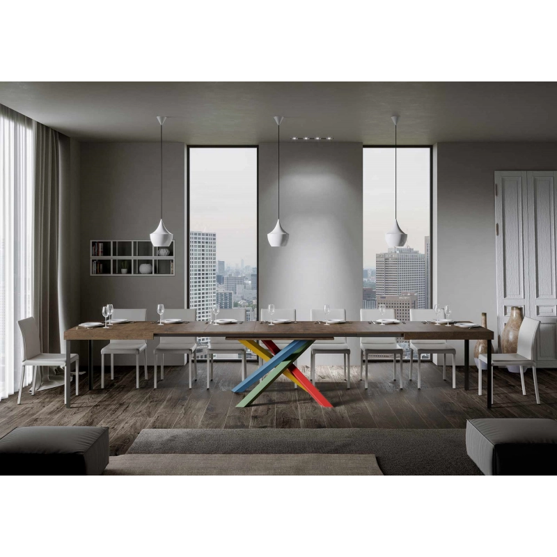 Tavolo allungabile 90x180/440 cm Volantis telaio gambe 4 colori (B) - Noce