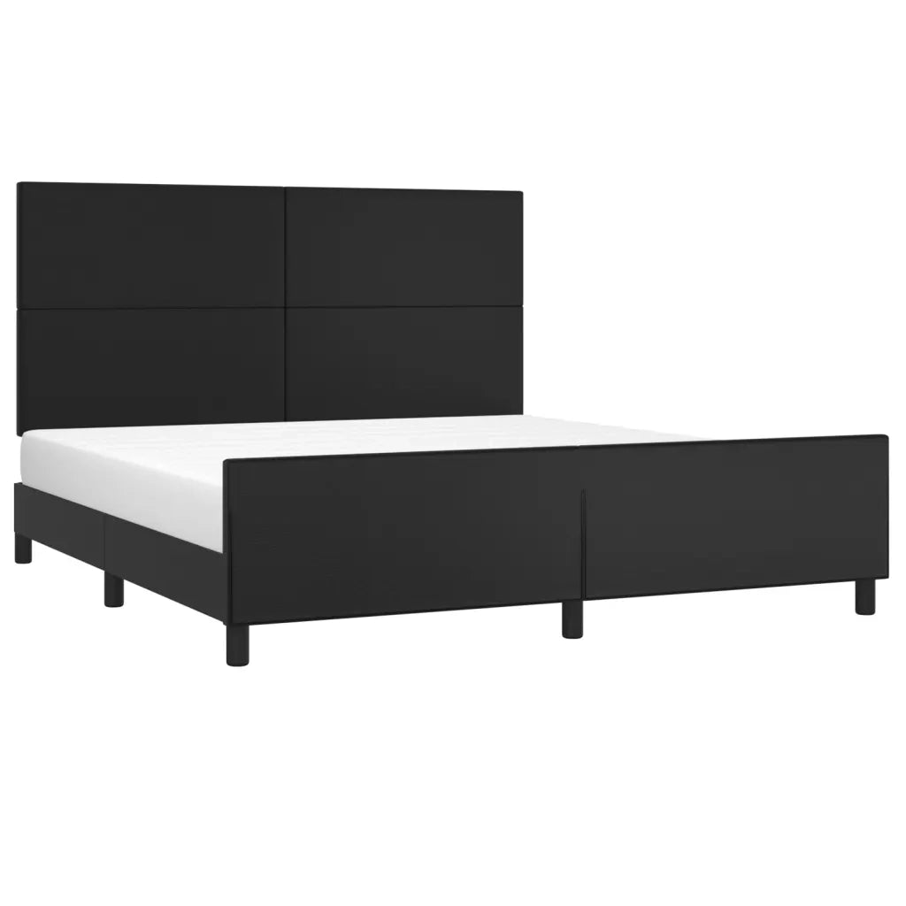 Giroletto con Testiera-Struttura Letto con testiera Nero 180x200 cm in Similpelle 902734