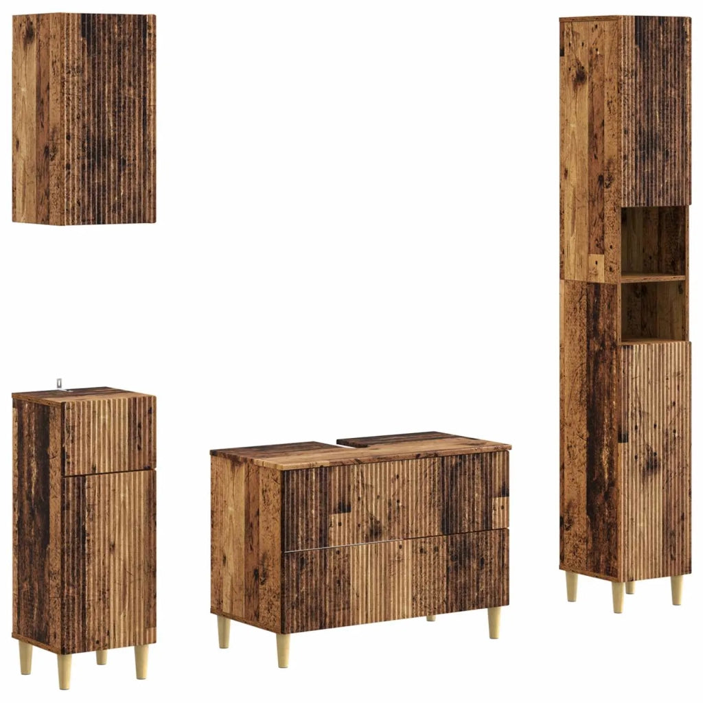 Set di Mobili da Bagno da 4 Pezzi ARNHEM Legno antico 3417934