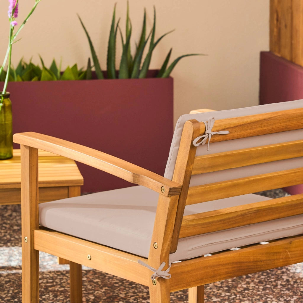 Salotto da giardino in legno di acacia, 4 posti, marrone