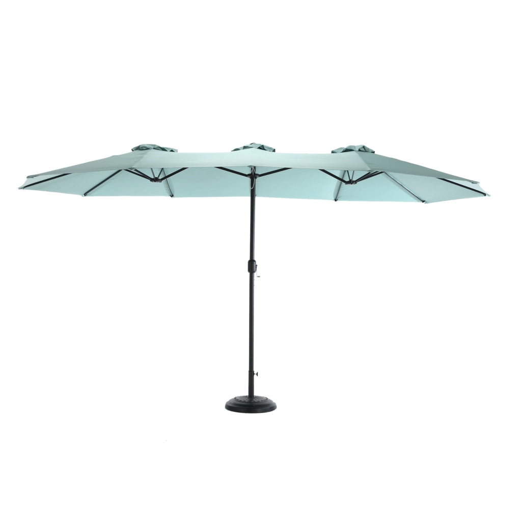 Ombrellone da giardino rettangolare doppia faccia 14;8 ft con manovella; verde chiaro