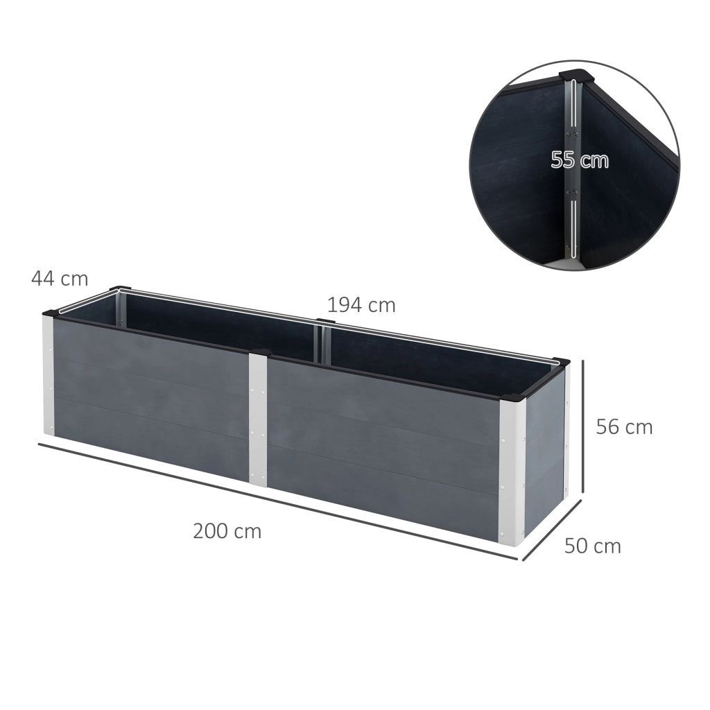 Hochbeet ¨C zephmum ¨C Grigio 200x50x56