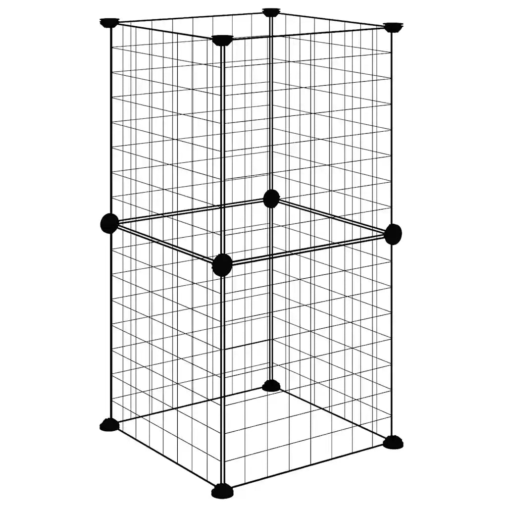 Gabbia per Animali Domestici 8 Pannelli Nero 35x35 cm Acciaio 3114031