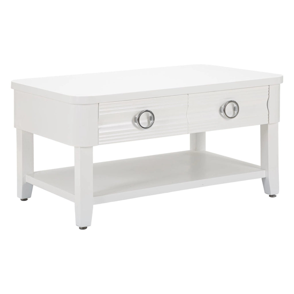 Tavolino VKH516, Bianco, Legno, 90x60x47 cm