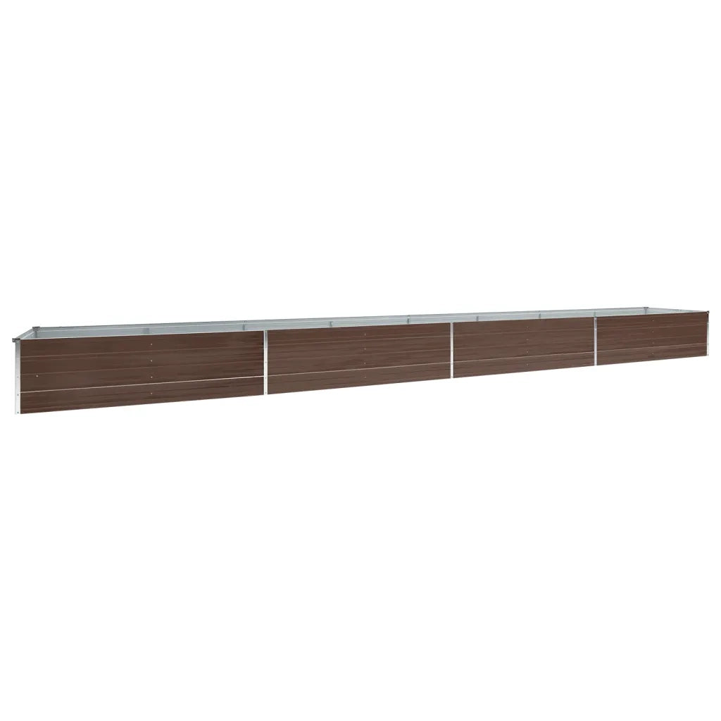 Letto Rialzato Giardino in Acciaio Zincato 600x80x45 cm Marrone 47074