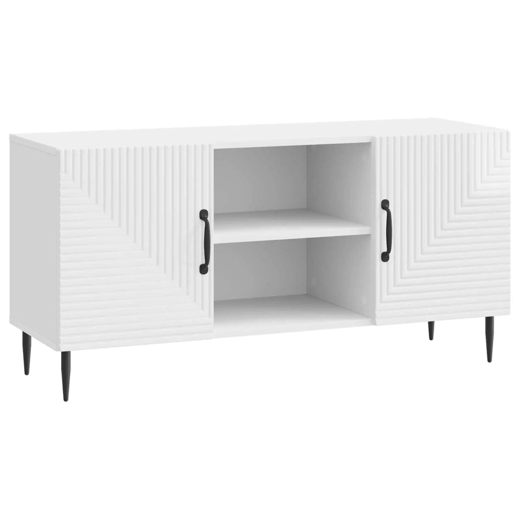 Mobile TV Bianco Lucido 102 x 34,5 x 50 cm Legno ingegnerizzato 894929