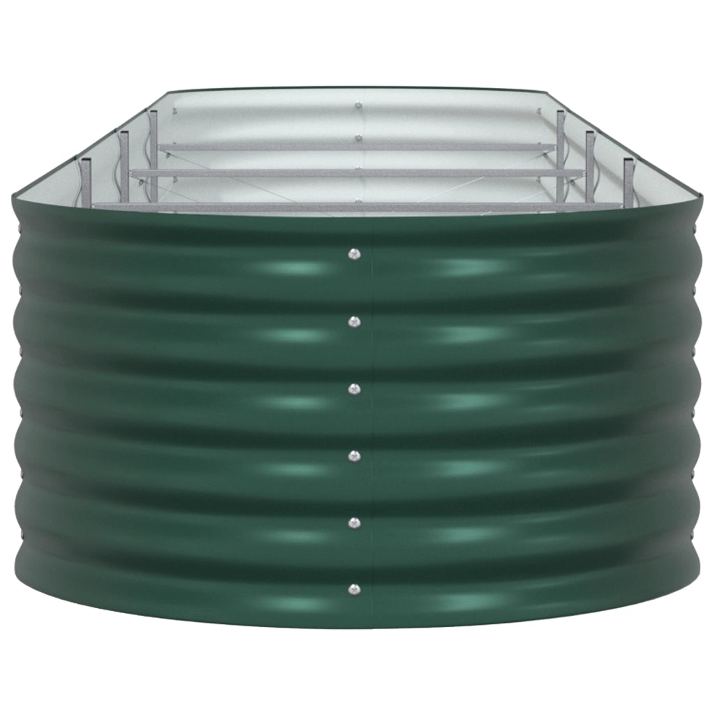 Letto da Giardino Rialzato Verde 400x80x44 cm in Acciaio Galvanizzato