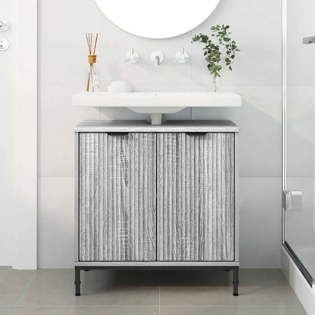 Armadio per Lavabo da Bagno Grigio Sonoma 60,5 x 33,5 x 61 cm 883420