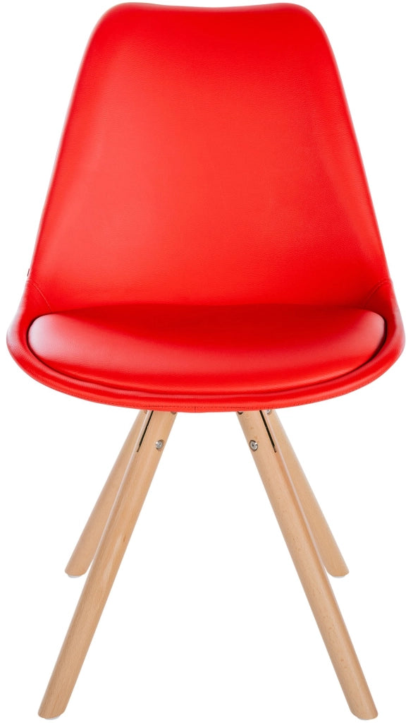 Sedia Sofia in similpelle rosso,natura (rotondo)