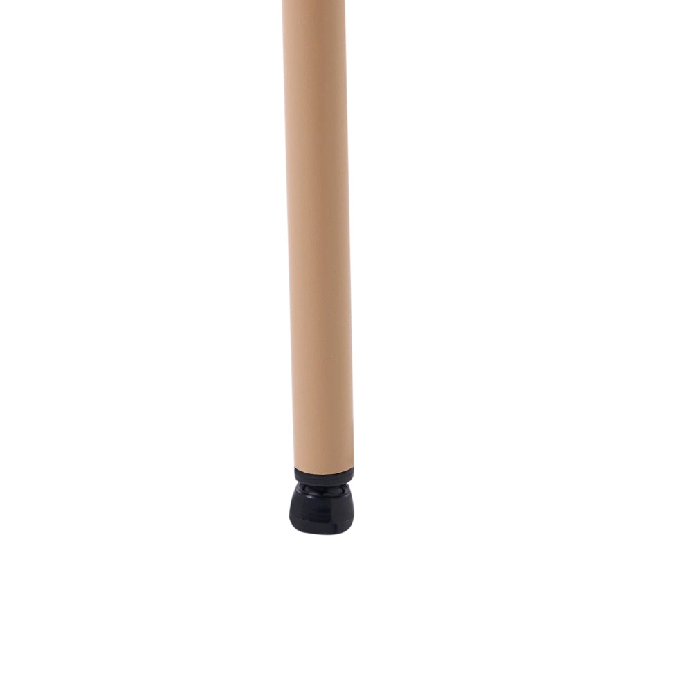 Set di 2 sedie da pranzo con seduta in materiale sintetico beige e struttura in metallo, in stile minimalista scandinavo, per la zona pranzo della cucina