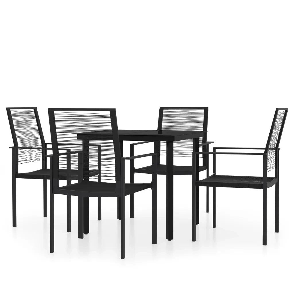 Set Mobili da Pranzo per Giardino 5 pz | Set Salotto da Giardino Nero