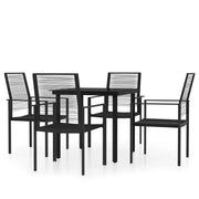 Set Mobili da Pranzo per Giardino 5 pz | Set Salotto da Giardino Nero