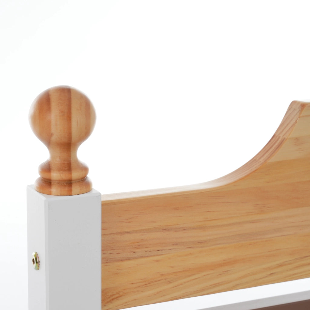 Letto Singolo 90×200 cm; 1 Posto con Testiera e Pediera a Contrasto; senza Materasso; Legno e MDF