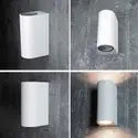 APPLIQUE LAMPADA DA PARETE A MURO GU10 LED PER INTERNO ESTERNO MODERNO FARETTO BIANCO
