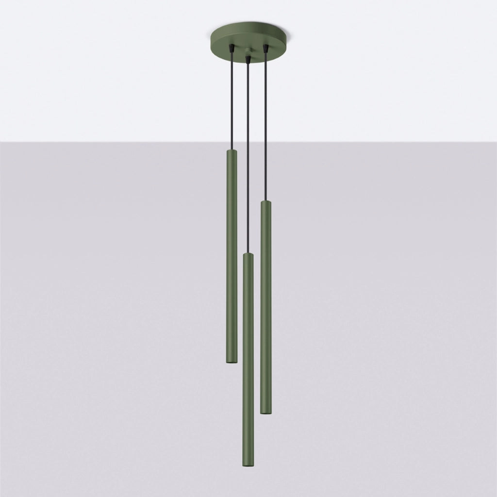Lampadario moderno verde oliva 3 luci G9 VELINO Pure Lume