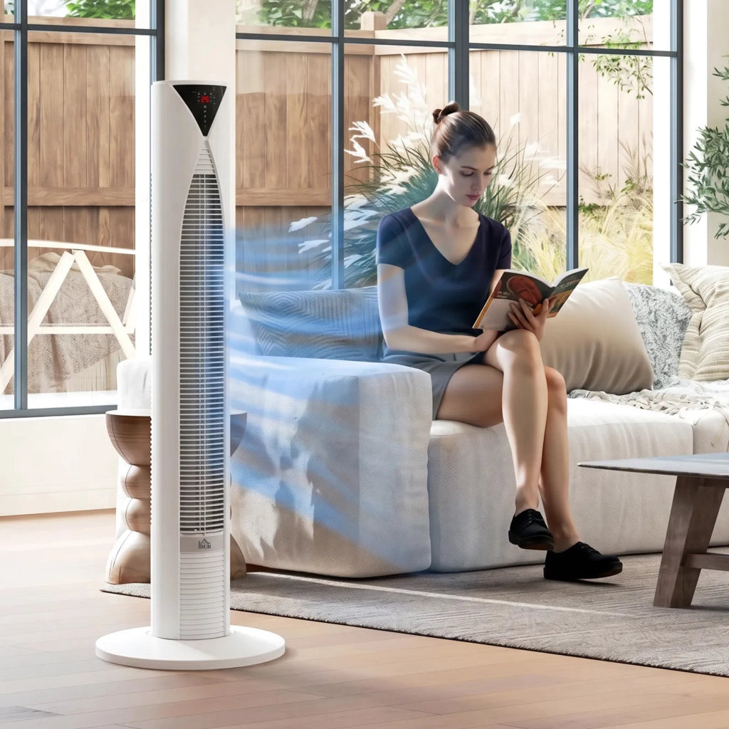 Ventilatore a Torre con Telecomando ¨C zephmum ¨C Bianco 31.5x31.5x96 cm