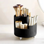 Organizzatore cosmetico da trucco, 360 gradi, organizzatore per spazzole, organizzatore per matite per labbra, organizzatore multifunzionale per salotto, bagno, tavolo da trucco - nero
