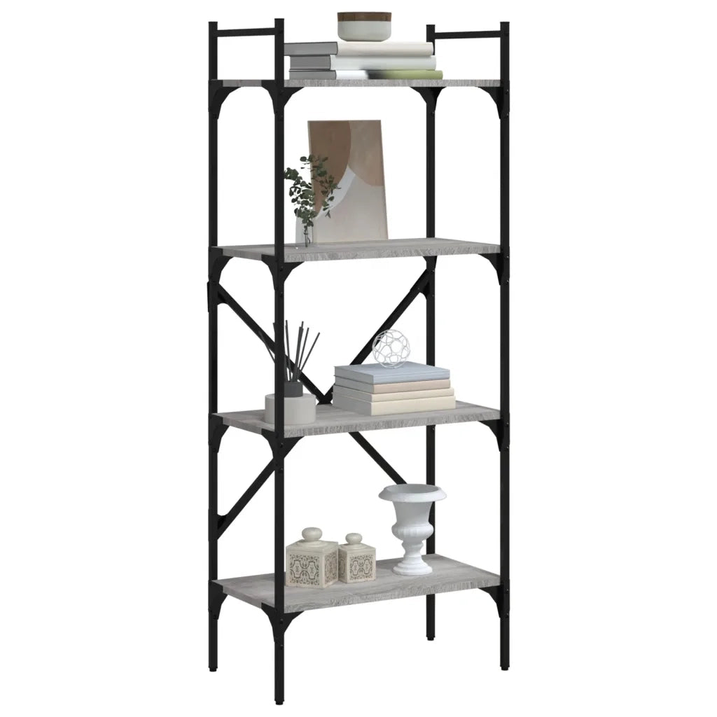 Libreria Grigio Sonoma 4 Ripiani 56x31,5x138,5 cm Multistratocod mxl 98484